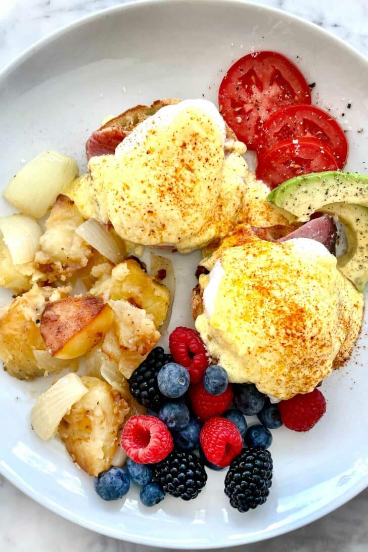 Eggs Benedict with Potatoes foodiecrush.com