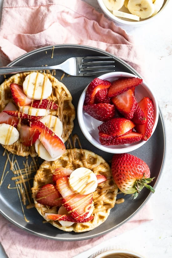High Protein Oat Waffles from skinnytaste.com on foodiecrush.com