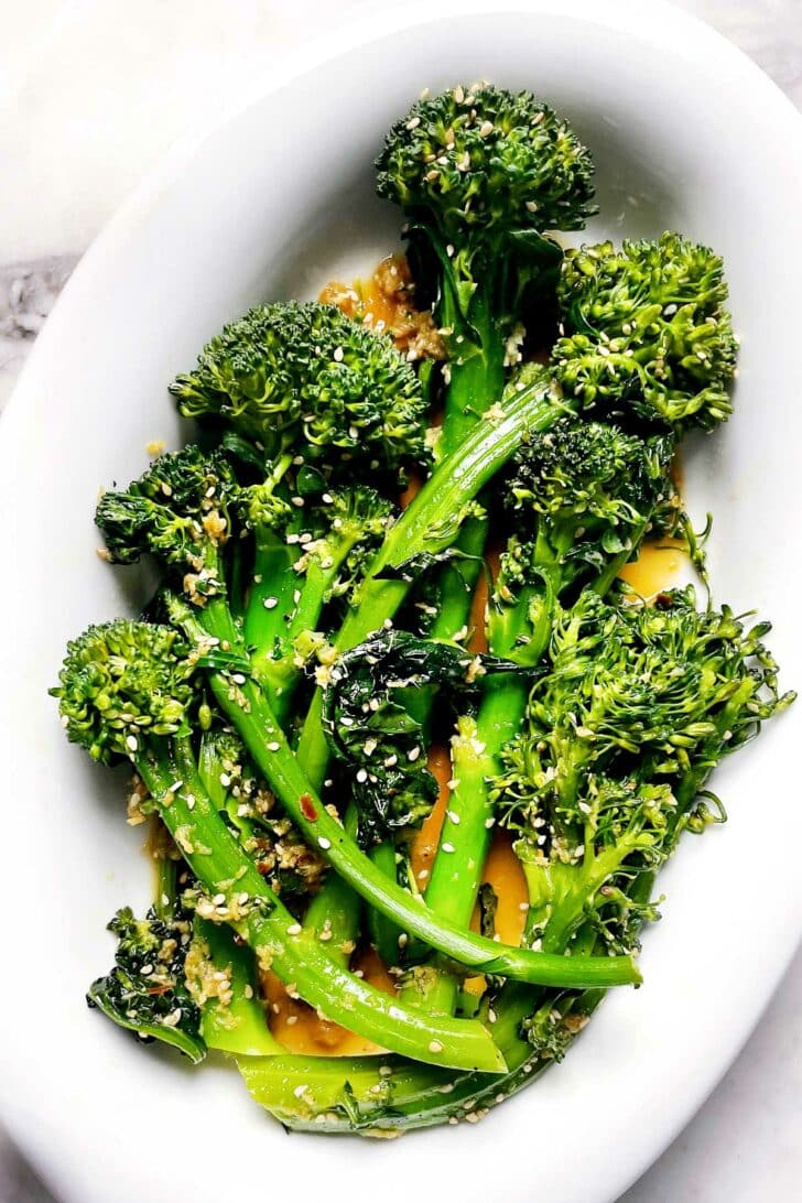 Asian Broccolini with Ginger foodiecrush.com
