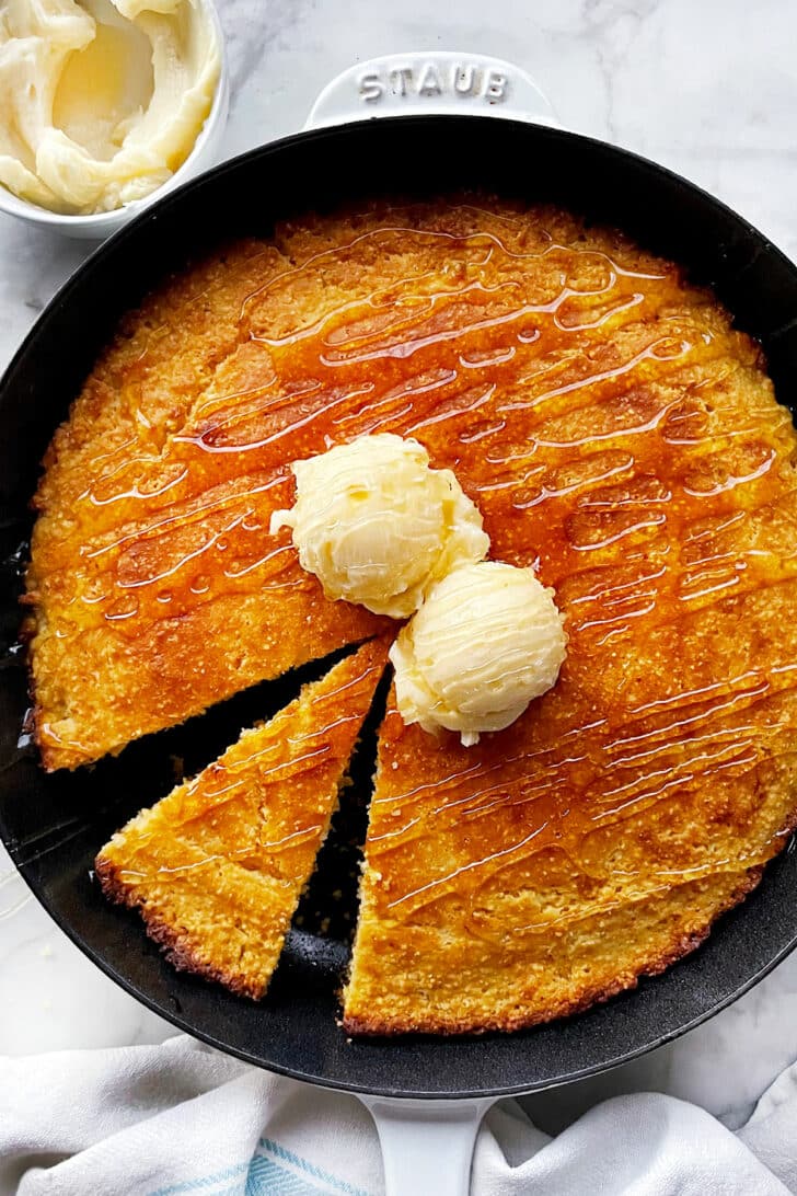 The BEST Cornbread Recipe with Honey Butter foodiecrush.com
