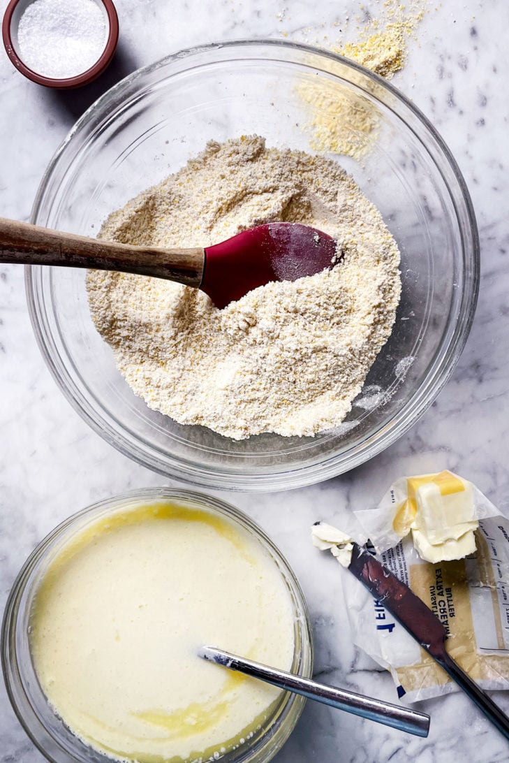 Making cornbread batter foodiecrush.com