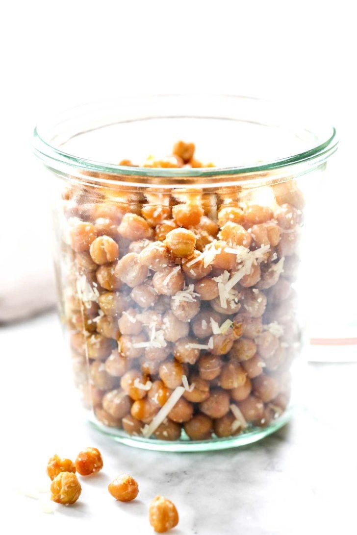 Roasted Chickpeas with Parmesan Cheese foodiecrush.com