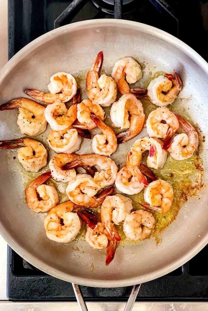 Shrimp in skillet foodiecrush.com