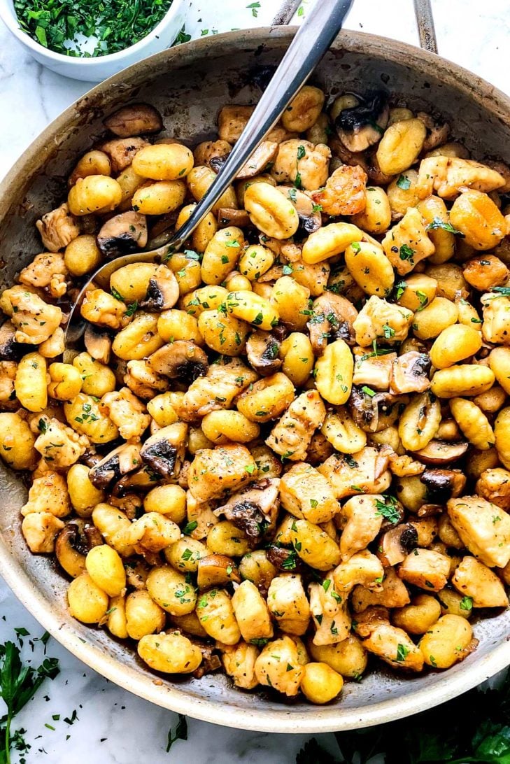 Chicken Marsala Gnocchi foodiecrush.com