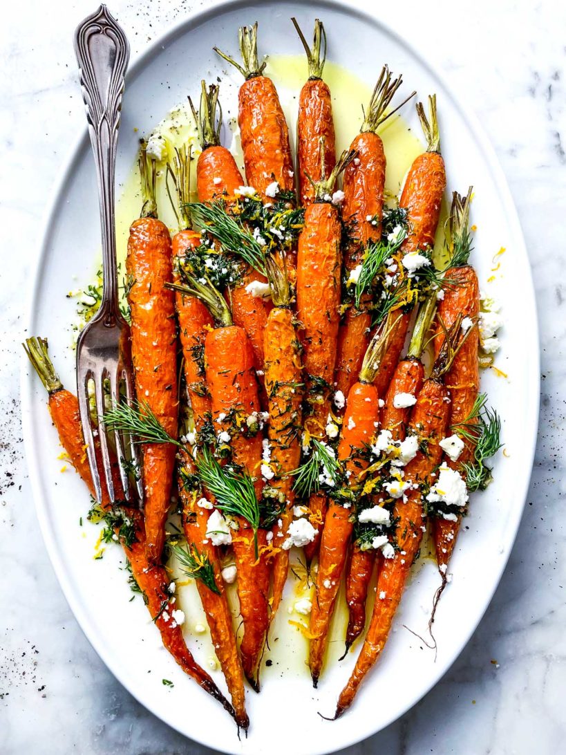 Roasted Carrots with Dill Gremolata from foodiecrush.com on foodiecrush.com