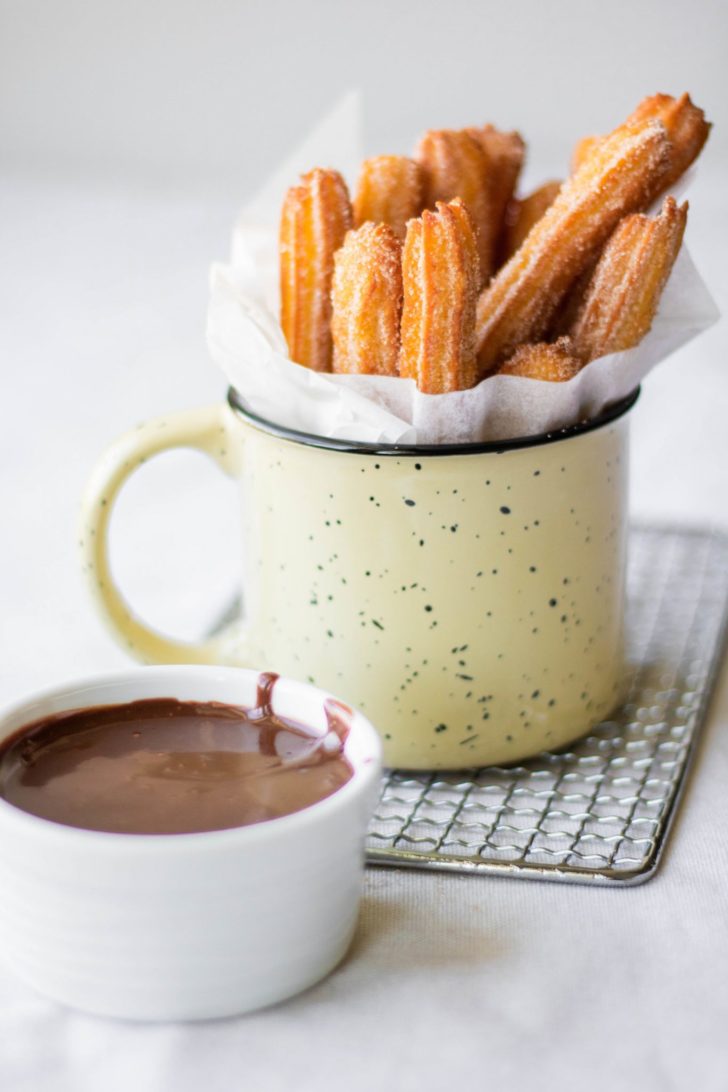 Churros with Mexican Hot Chocolate Sauce from