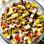 Antipasto Salad in bowl foodiecrush.com