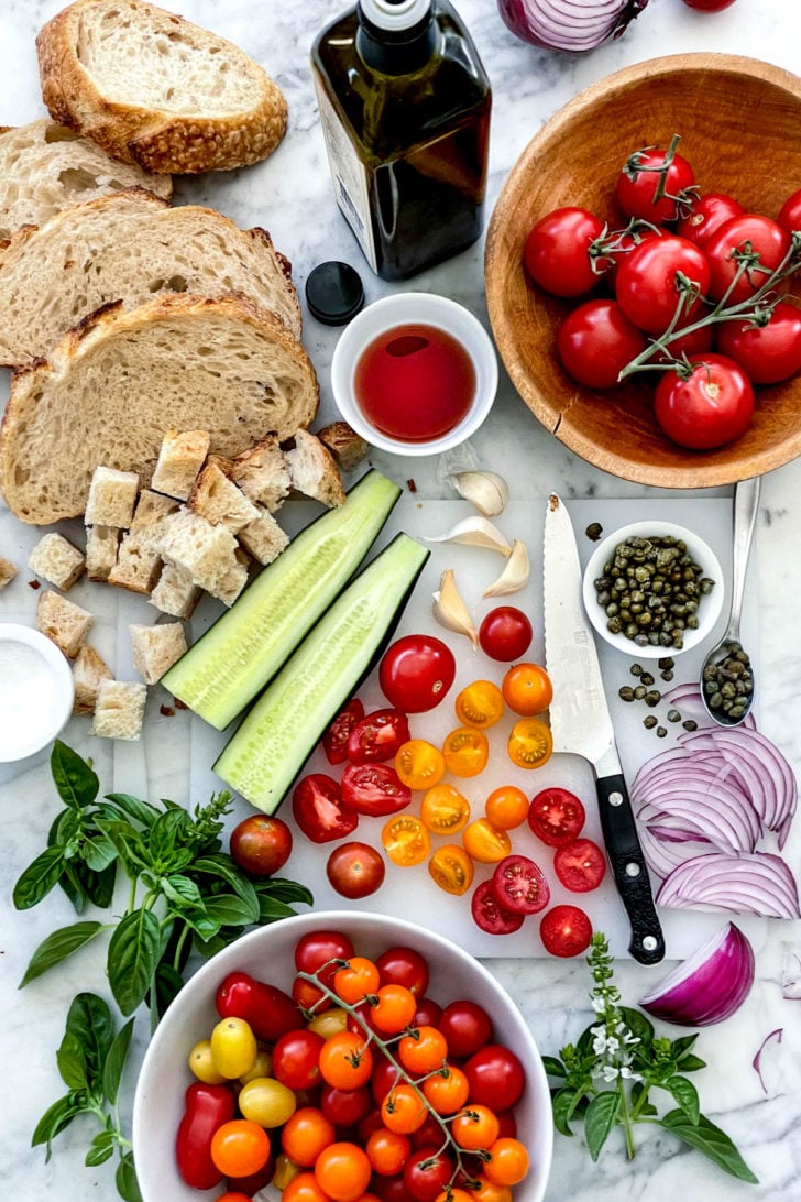 Panzanella Salad ingredients foodiecrush.com