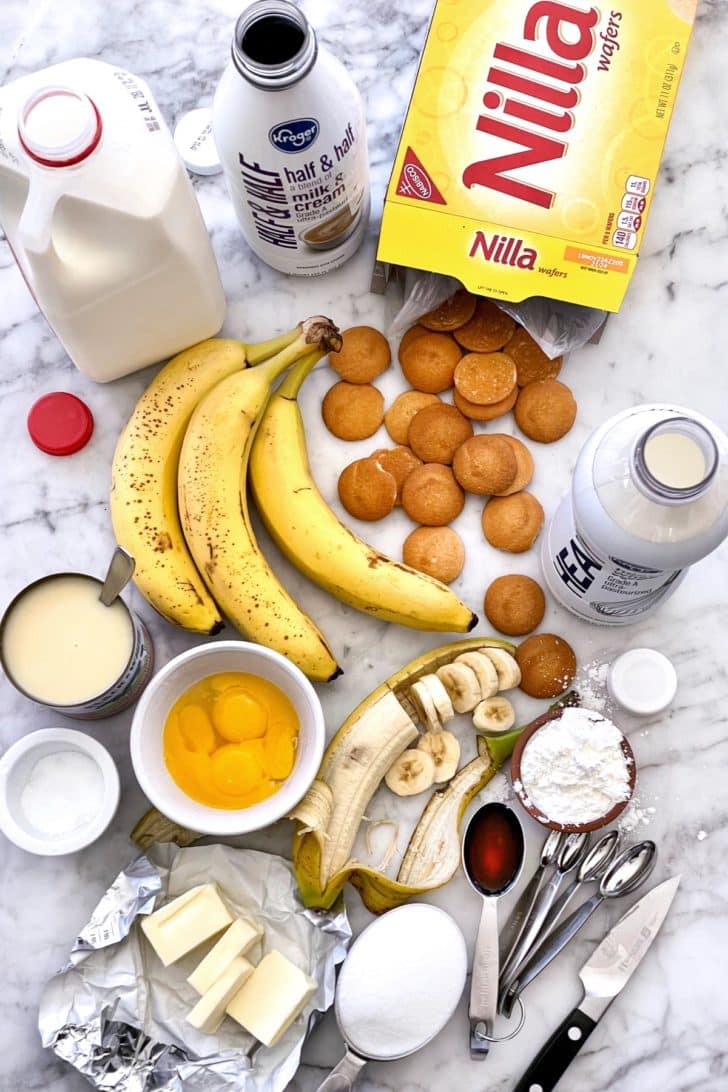 Ingredients for Banana Pudding foodiecrush.com
