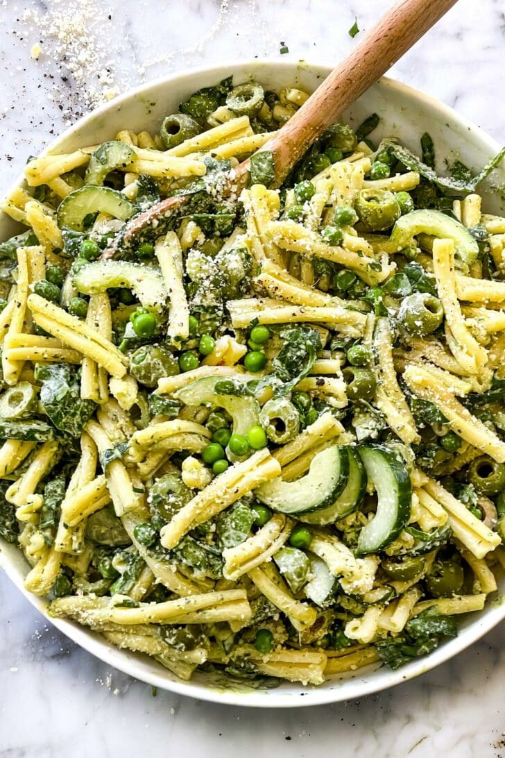 Green Goddess Pasta Salad foodiecrush.com