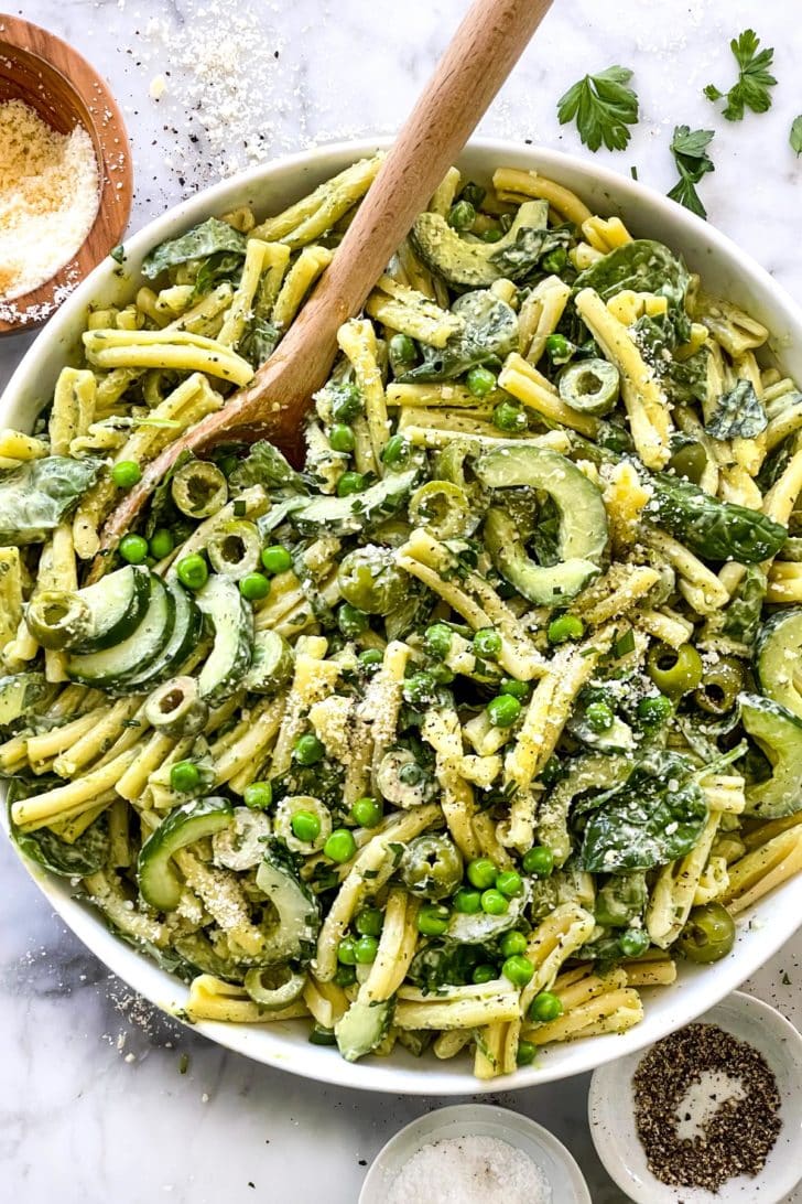 Green Goddess Pasta Salad foodiecrush.com