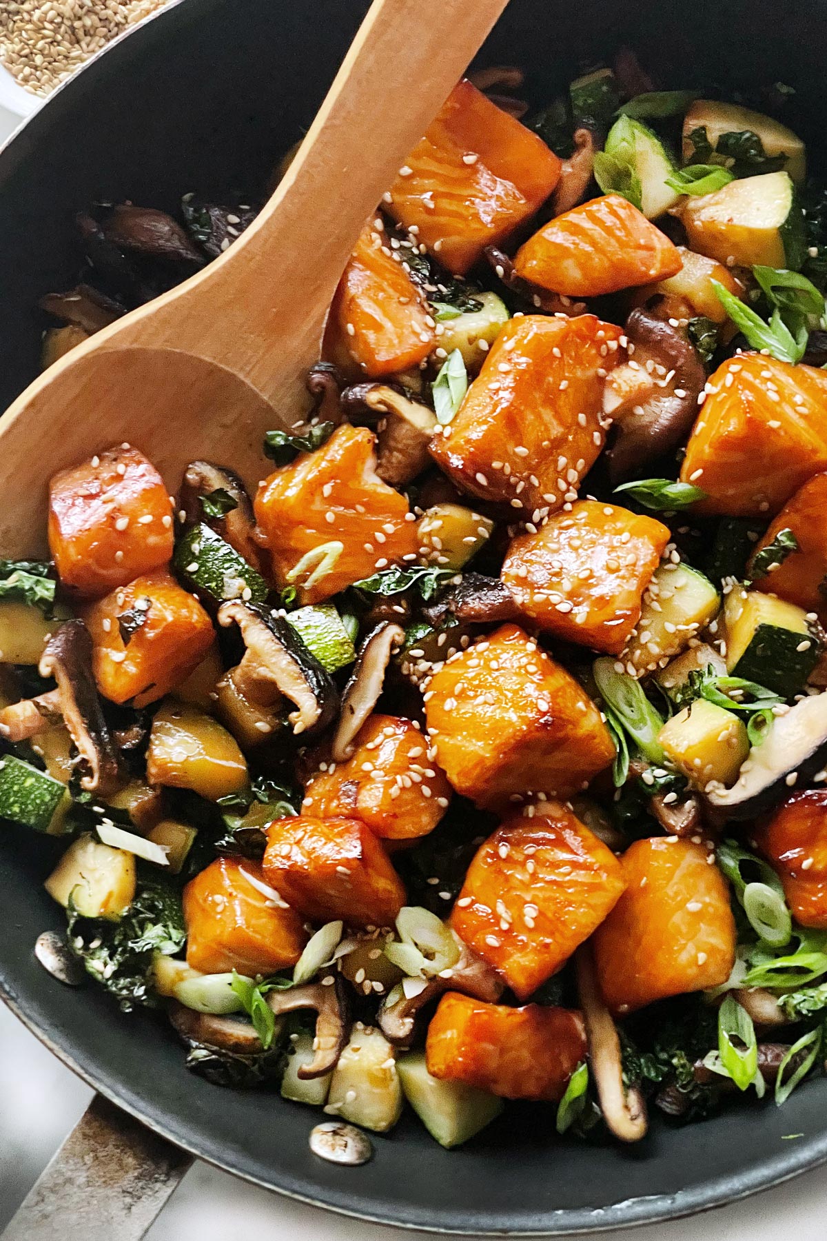Teriyaki Salmon Stir Fry foodiecrush.com