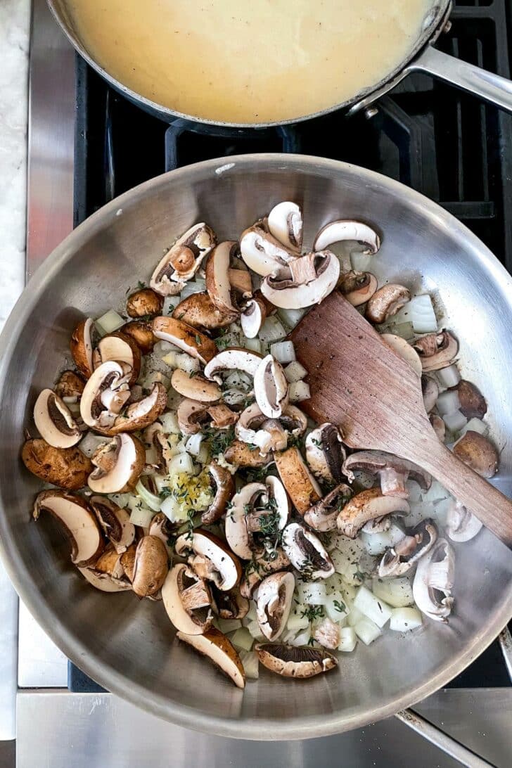 Sauteed mushrooms and onion foodiecrush.com