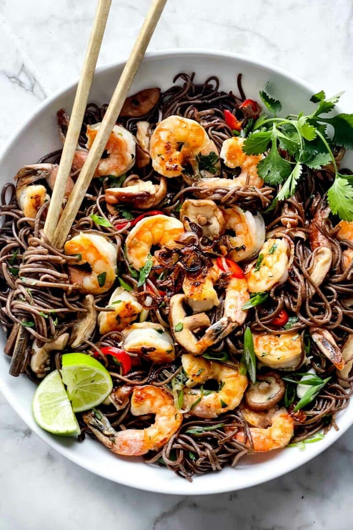 Soba Noodles With Shrimp and Mushrooms