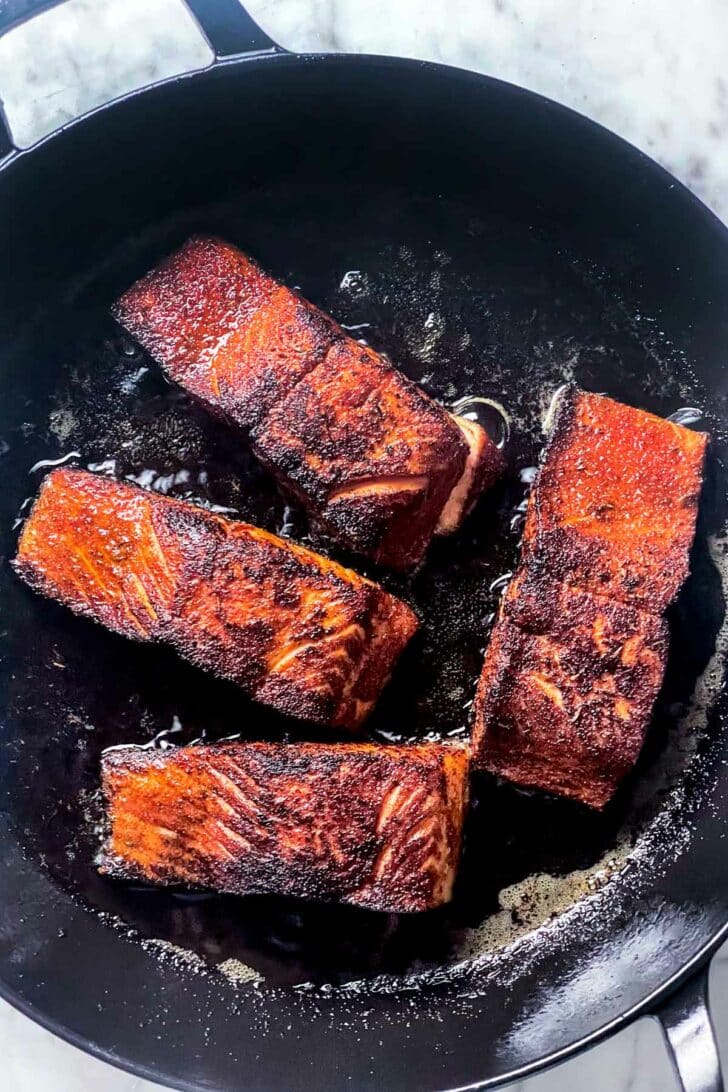 Blackened Salmon 5 Blackened Salmon with coconut rice and spinach everydaydeliciouskitchen.com