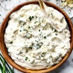 Blue Cheese Dressing in bowl foodiecrush.com
