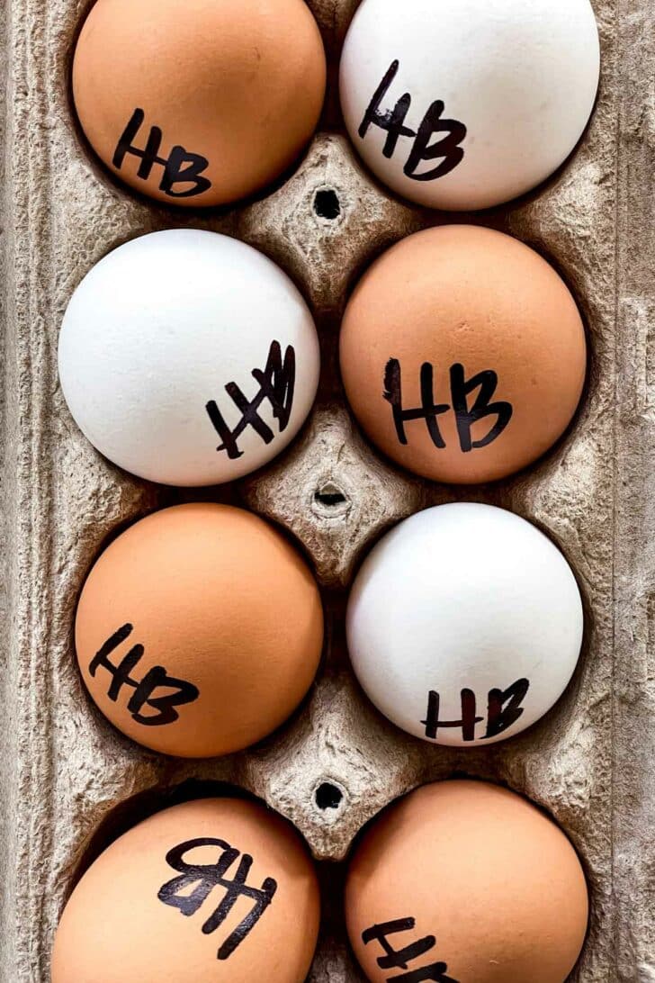 Hard boiled eggs in a carton foodiecrush.com