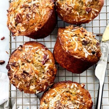 Banana Bread Muffins with Coconut and Pecans