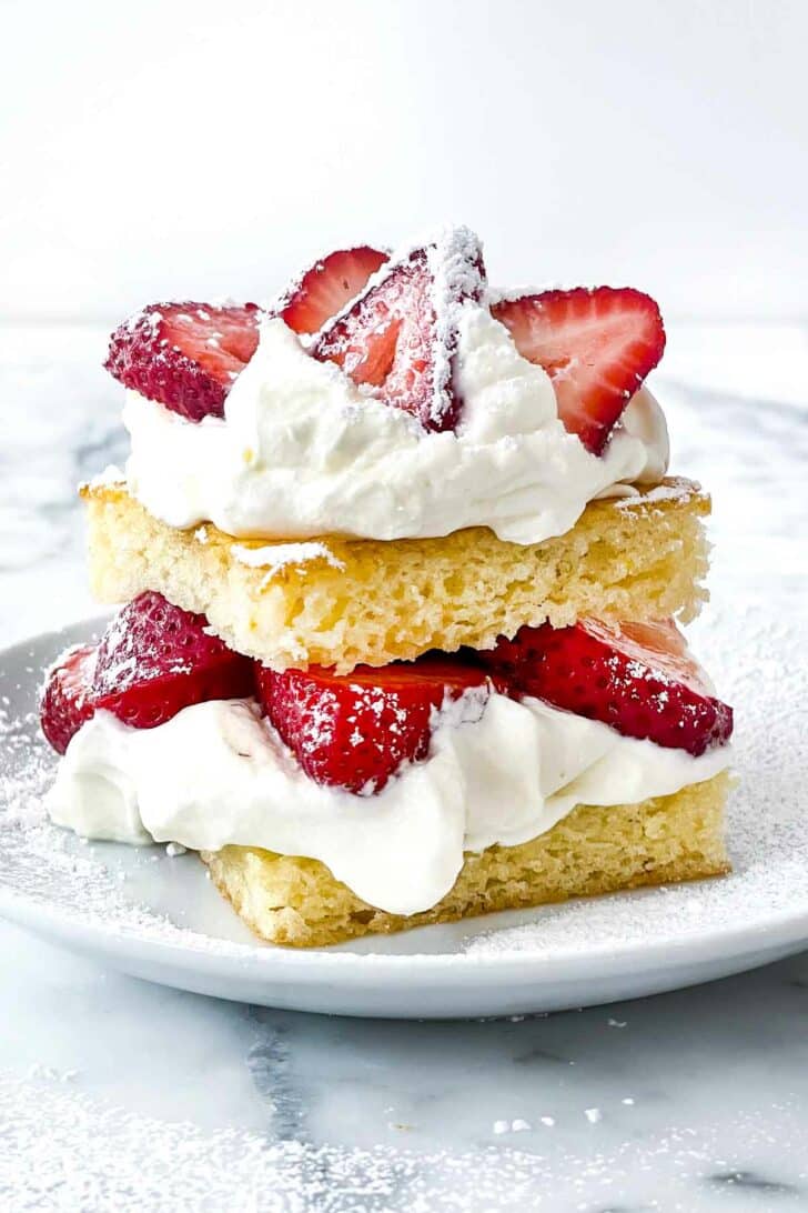 Strawberry Shortcake with whipped cream foodiecrush.com