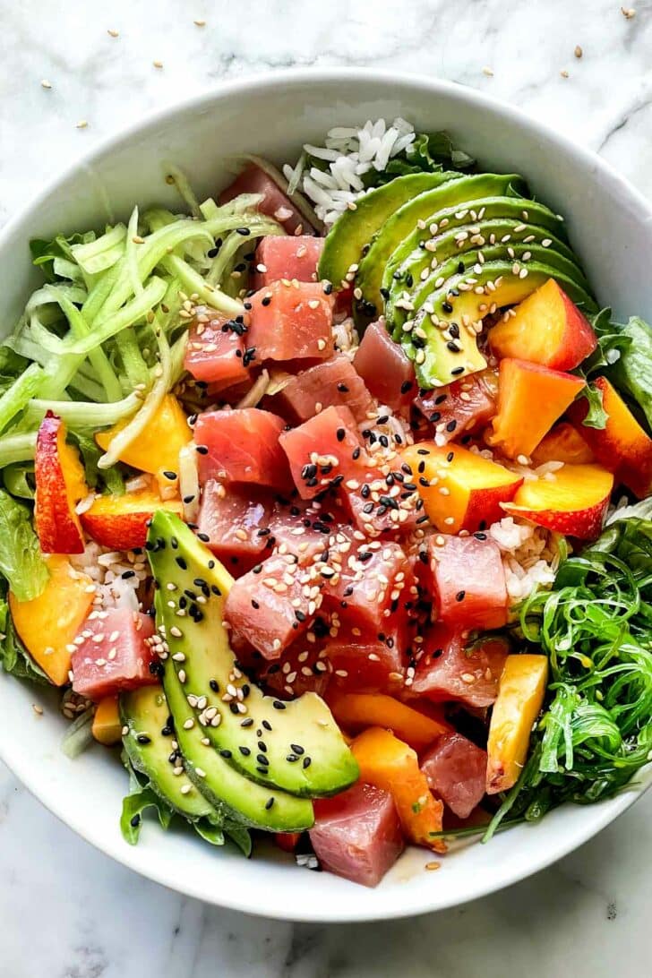 Ahi Tuna Poke Bowl foodiecrush.com