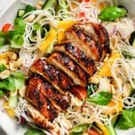 Grilled Thai Chicken Noodle Salad foodiecrush.com