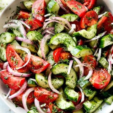 Tomato and Cucumber Salad With Dill foodiecrush.com