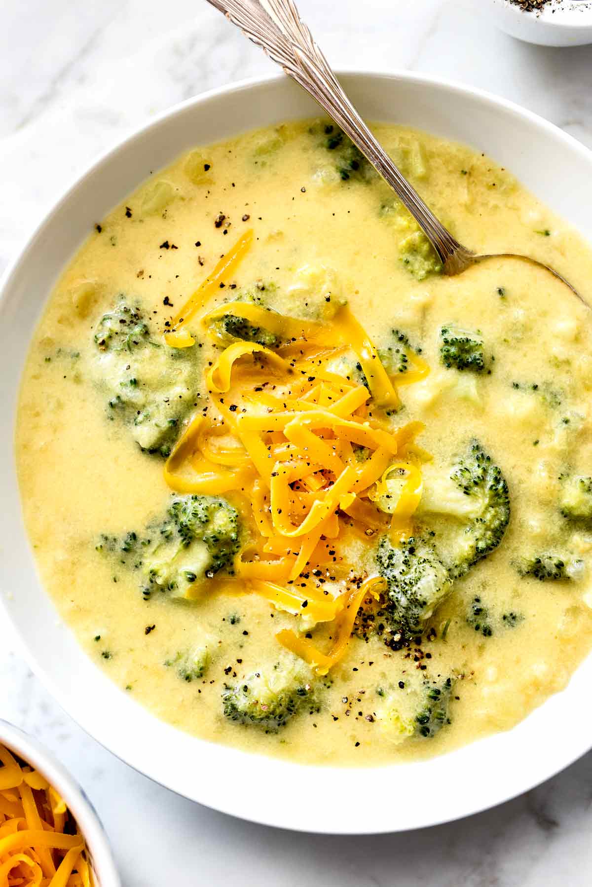 Slow Cooker Broccoli Cheese Soup {With Fresh Veggies} 