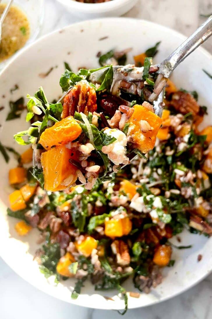 Kale Salad with Butternut Squash and Wild Rice foodiecrush.com