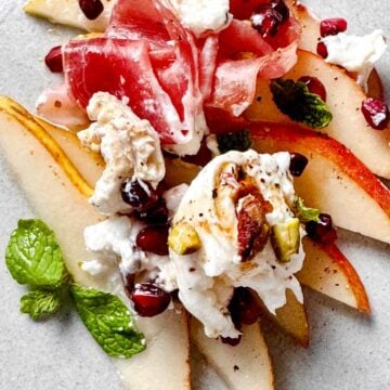 Pear and Burrata Salad with Prosciutto foodiecrush.com