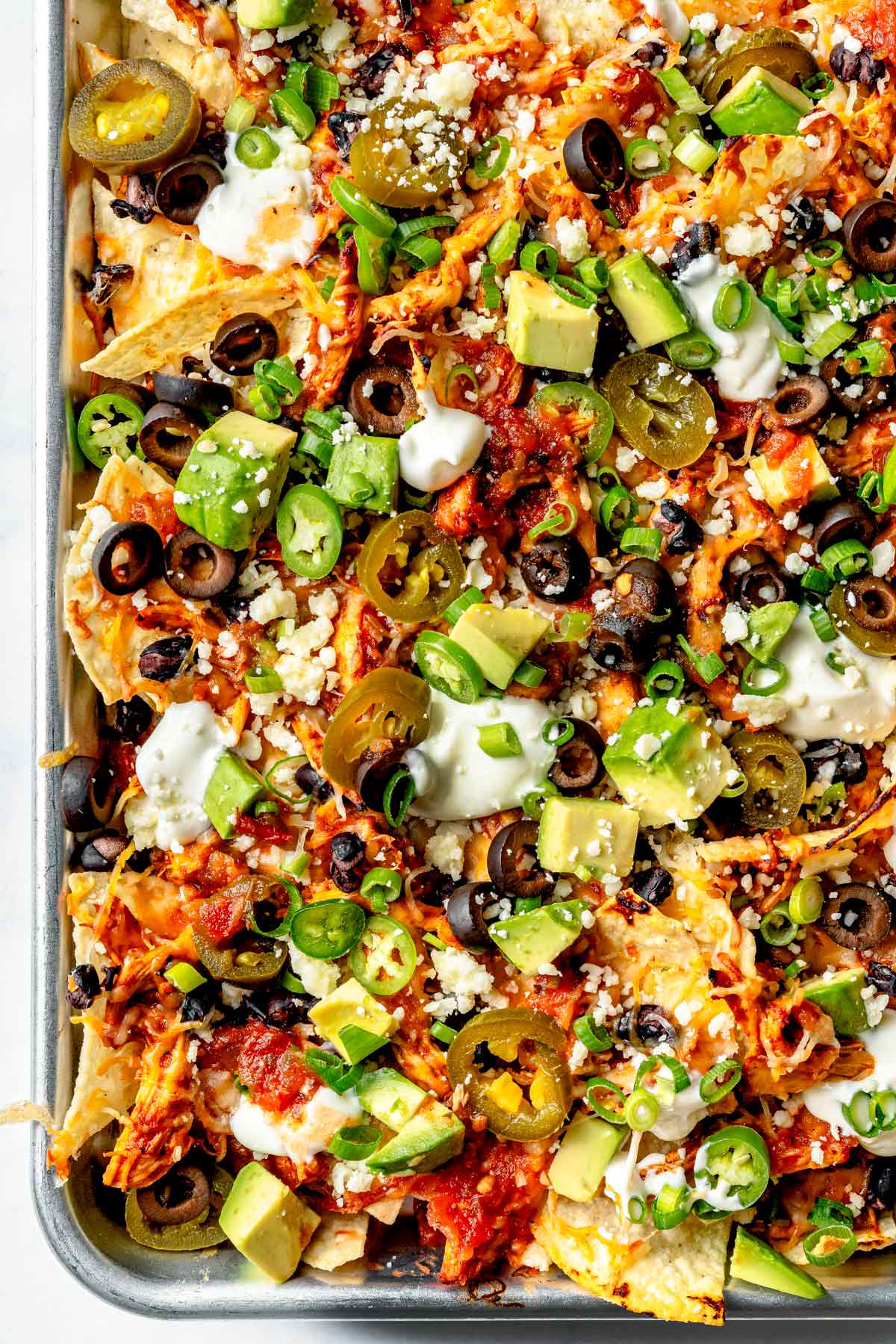 Chicken Nachos with Avocado foodiecrush.com