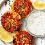 Crab Cakes on plate foodiecrush.com