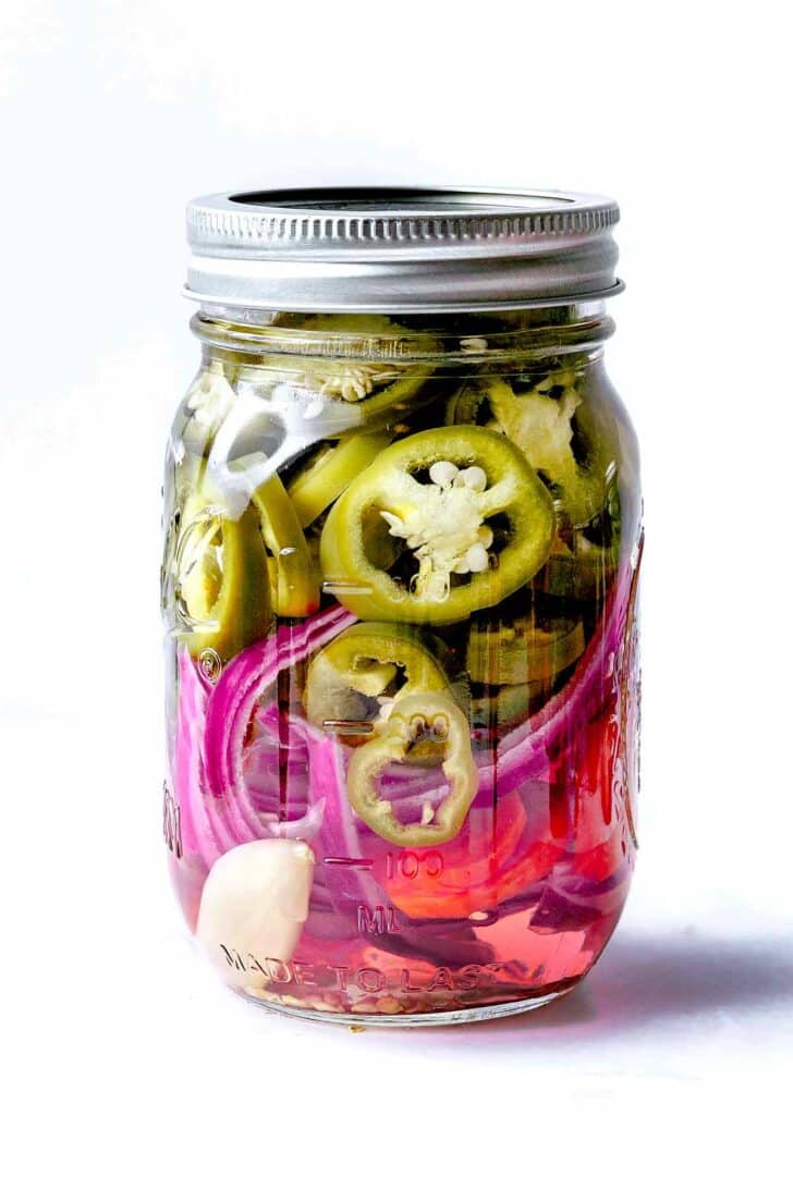 Pickled Jalapeños in mason jar