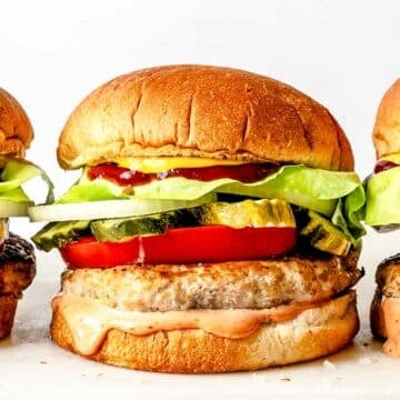 Turkey burger on bun with fry sauce