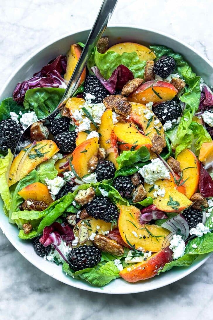 Summer Salad with Peaches and Blackberries