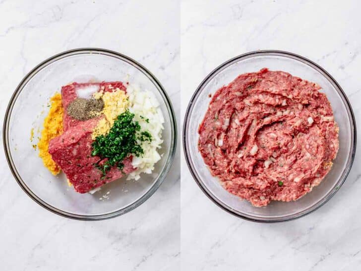 hamburger mixture for Salisbury steak recipe