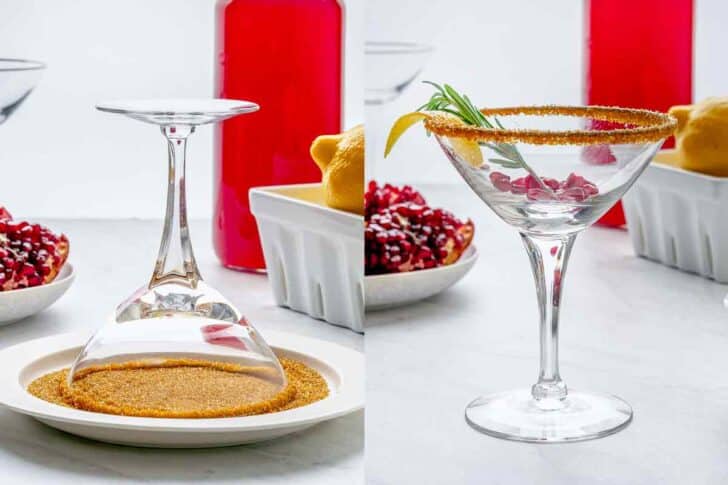 How to add sugar crystals to rim martini glass