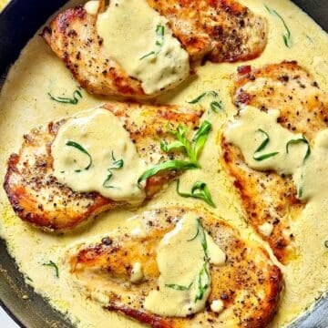 Creamy Tarragon Chicken recipe in skillet
