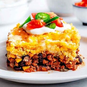 Tamale Pie recipe on plate