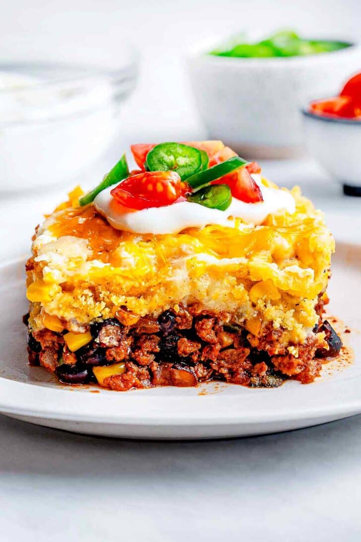 Tamale Pie recipe on plate