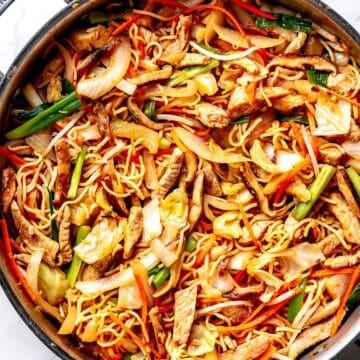 Yakisoba Noodles recipe in skillet