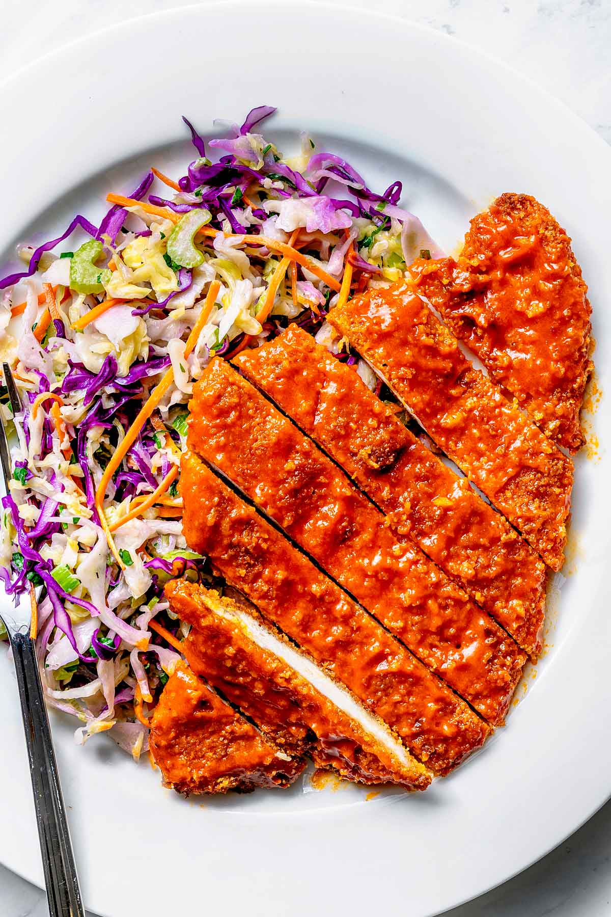 Crispy Buffalo Chicken Schnitzel (+ Ranch Slaw)