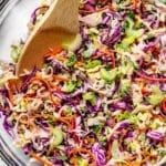 Ranch Coleslaw recipe in bowl with spoon