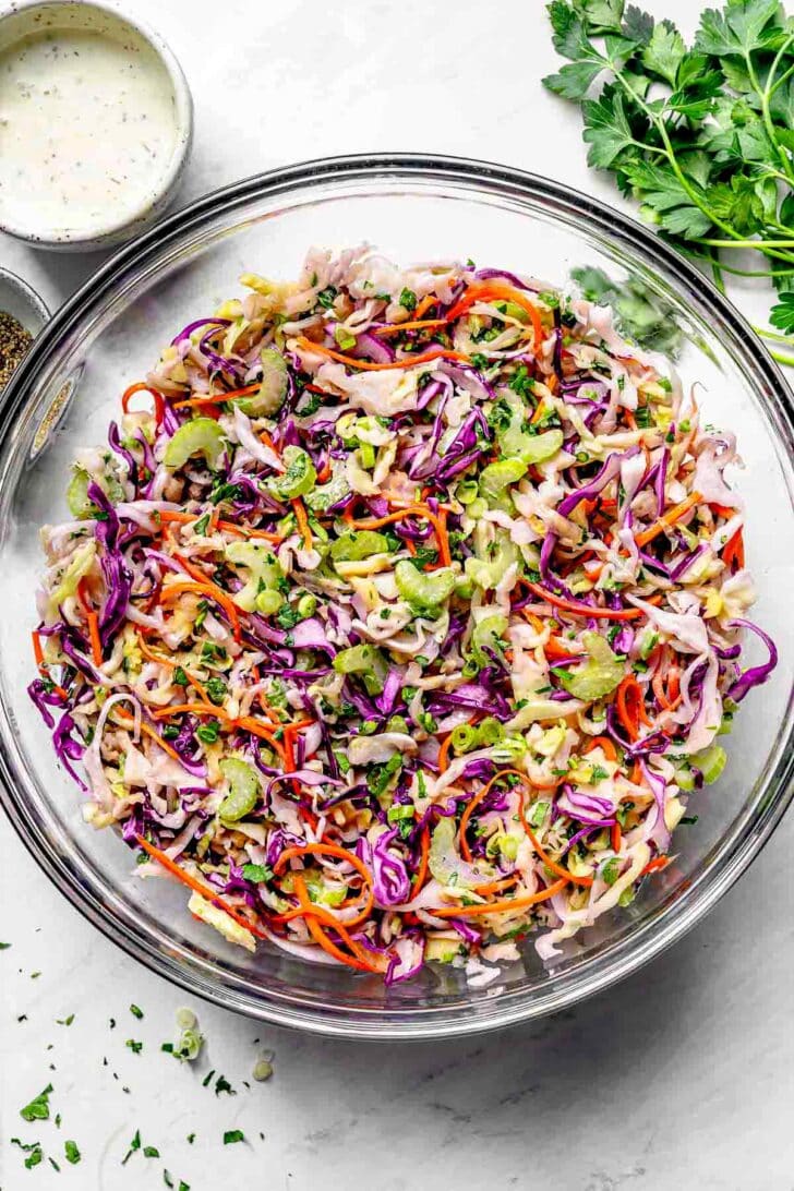 Ranch Coleslaw in bowl