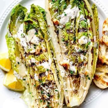 Grilled Caesar Salad on plate