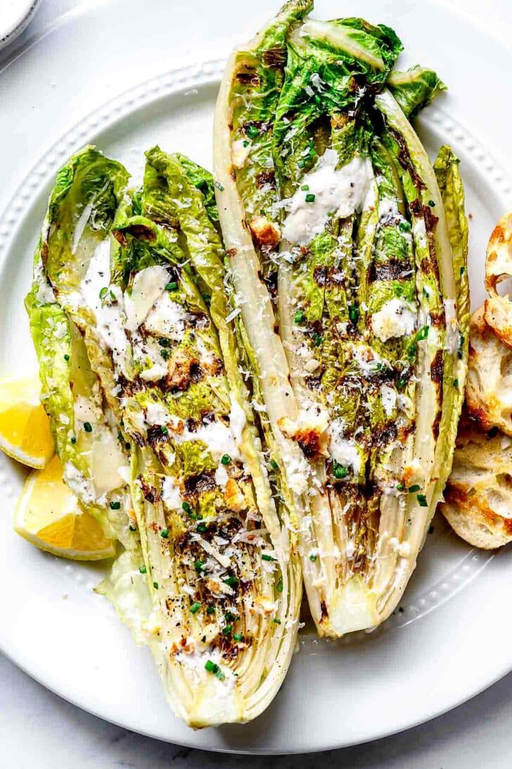 Grilled Caesar Salad on plate