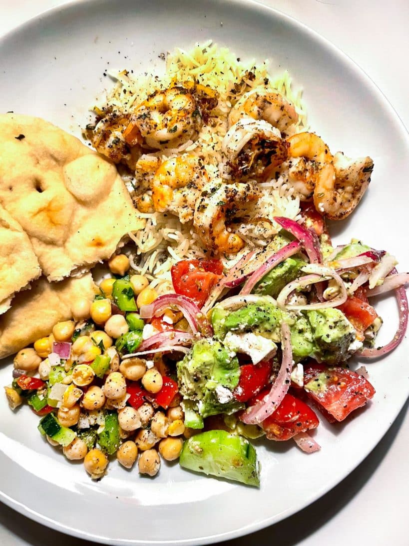 Grilled Shrimp and Chickpea Salad dinner foodiecrush.com