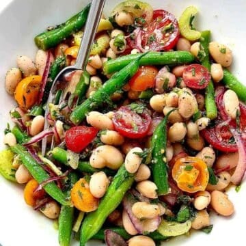 Cannelini and Green Bean Salad in bowl