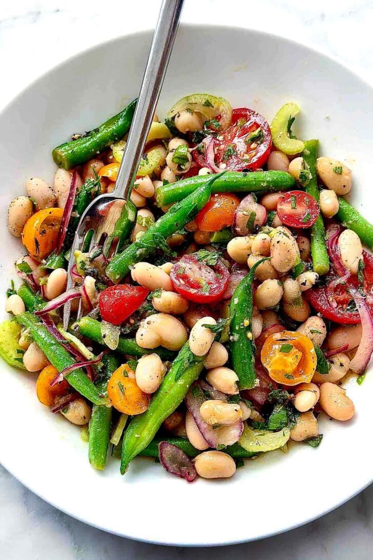Cannelini and Green Bean Salad in bowl