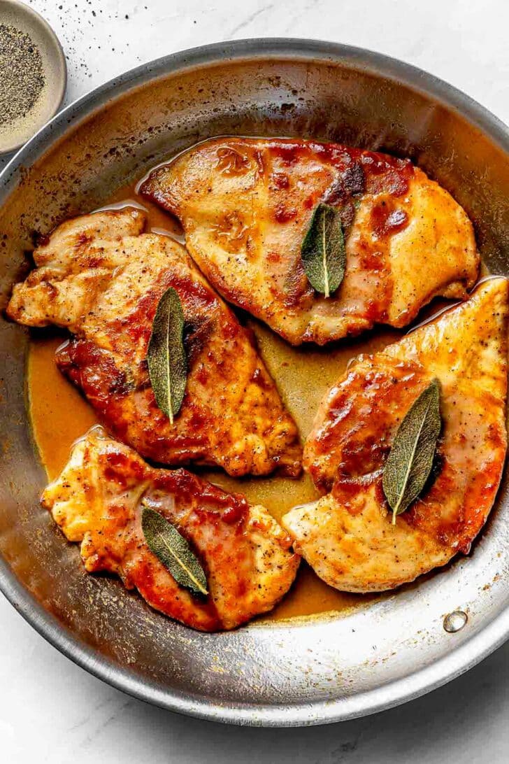 Chiicken Saltimbocca recipe in skillet