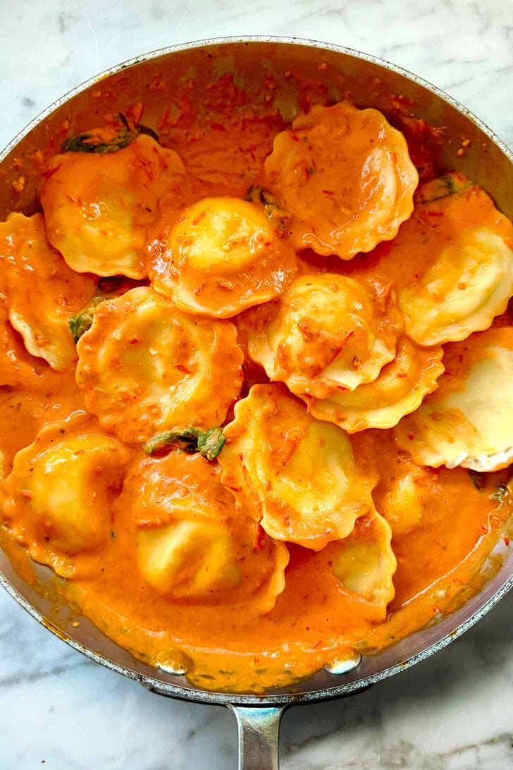 Ravioli Roasted Tomato Sauce foodiecrush.com